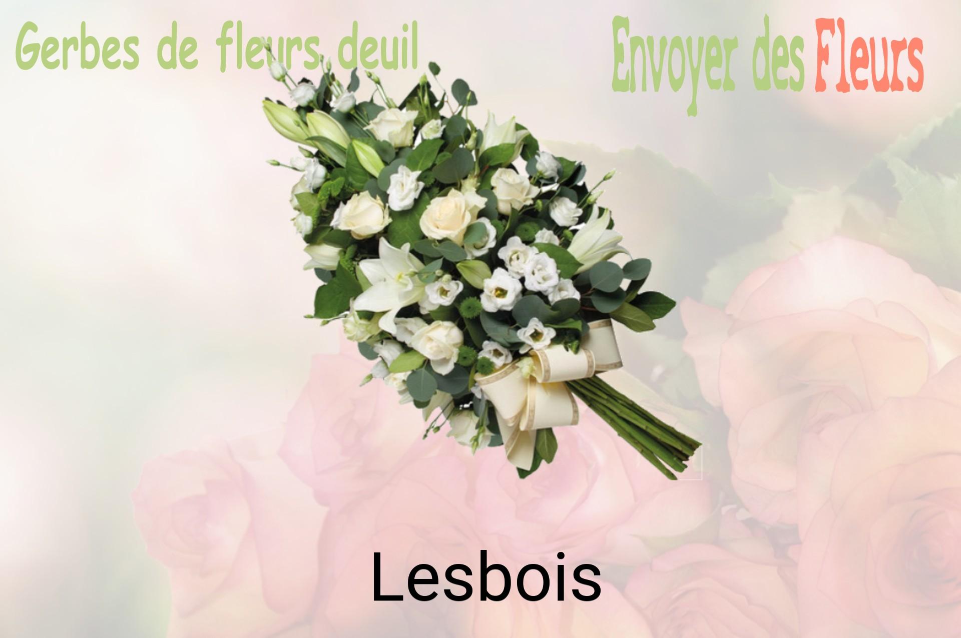 Gerbe de fleurs de deuil livrée à Lesbois